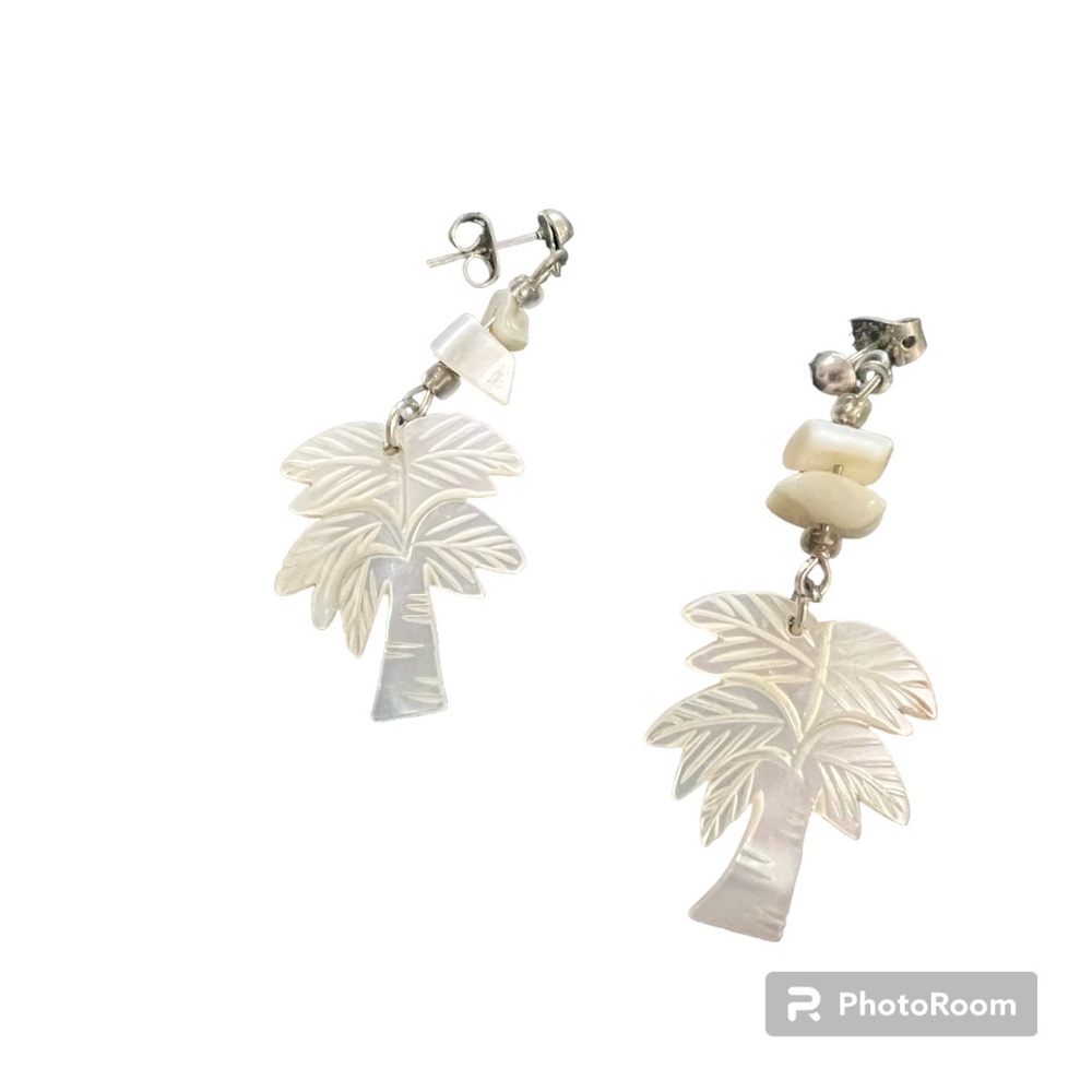Mother of Pearl Palm Tree Earrings